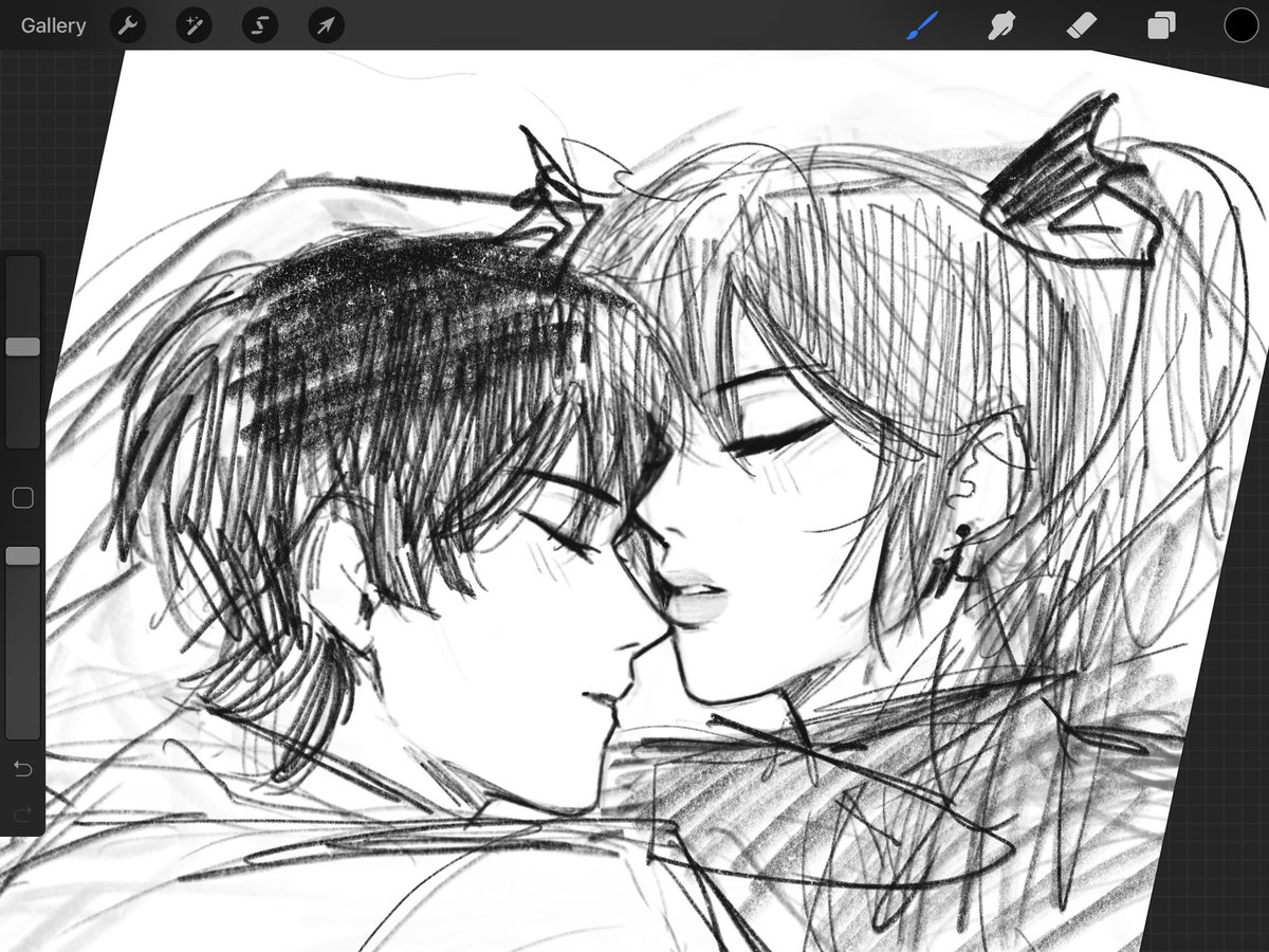 attempt at scaramona ship art 🤭Sketchy sketchyyy ! Something about the "what's written in the stars" vs "the stars are a lie" really speaks to me 😭💖 enemies to lovers pls! might clean this up idk I can't draw genshin clothes 
