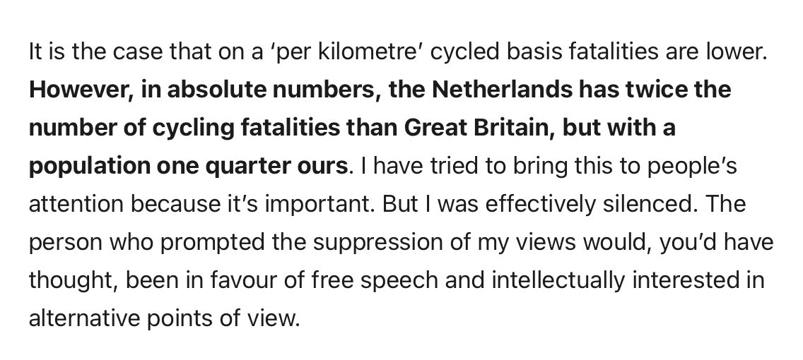 VictorSteps's tweet image. What the bloggers don’t want you to know - the best way to reduce cycling casualties is to stop people from cycling in the first place. #facts #silenced #bloggers cycleandwalkhackney.blogspot.com/2021/05/there-…