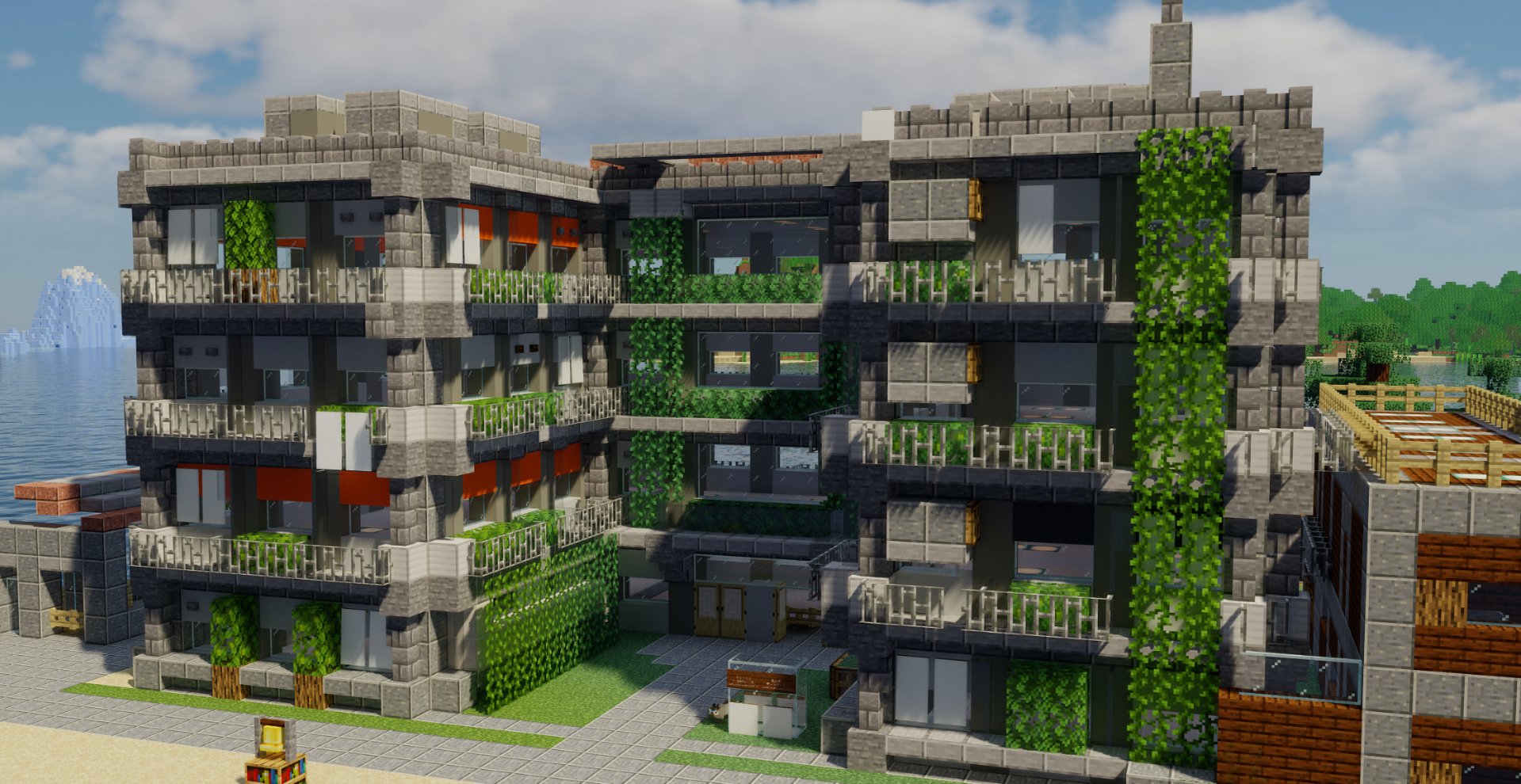 تويتر 宝条みちる Minecraft على تويتر Rt 6creator 夜投稿 建物紹介 島しょ部の市役所 4階建ての 市役所を制作したものです 環境保全建築をテーマに緑のカーテンなどが置かれています Minecraft建築コミュ マイクラ Minecraft マインクラフト T