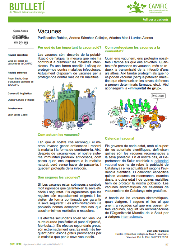 CAMFiC's tweet photo. 📢#butlletíAP Volum 39  Núm. 2 

💉Vacunes

https://t.co/sGtDOVdKeq https://t.co/27XeZnOdnk