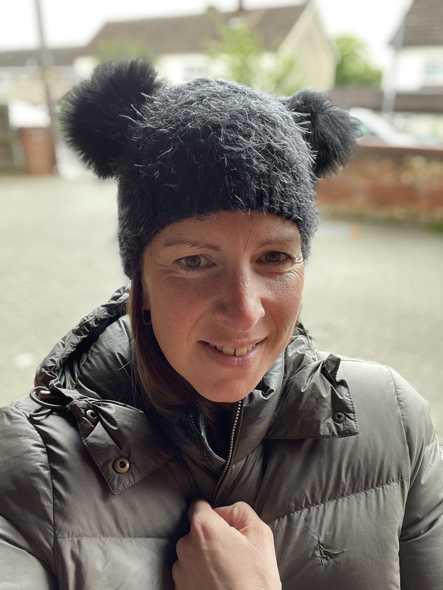 Kicking off #HatsForHeadway in a winter coat and hat in a very windy #Ipswich. It’s May 😩 @HeadwaySuffolk