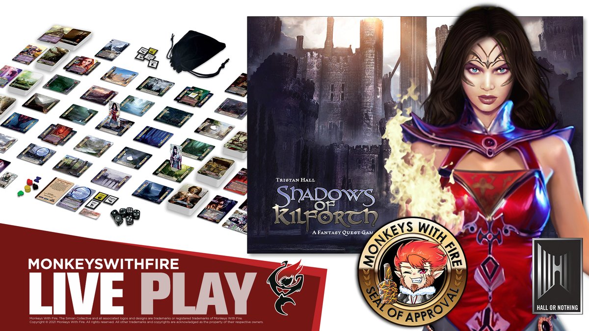 MonkeysWithFire's tweet photo. On tonight's #TFIgamesnight it's our final play of the excellent #ShadowsofKilforth from @Quahogmire, awarded the channels 'Seal of Approval' - highly recommended. Join us from 19:00 GMT+1. #monkeyswithfire #twitch #boardgamegeek #bgg #boardgames #ttrpg

https://t.co/kJUckYmftr https://t.co/Prn5r96eOc