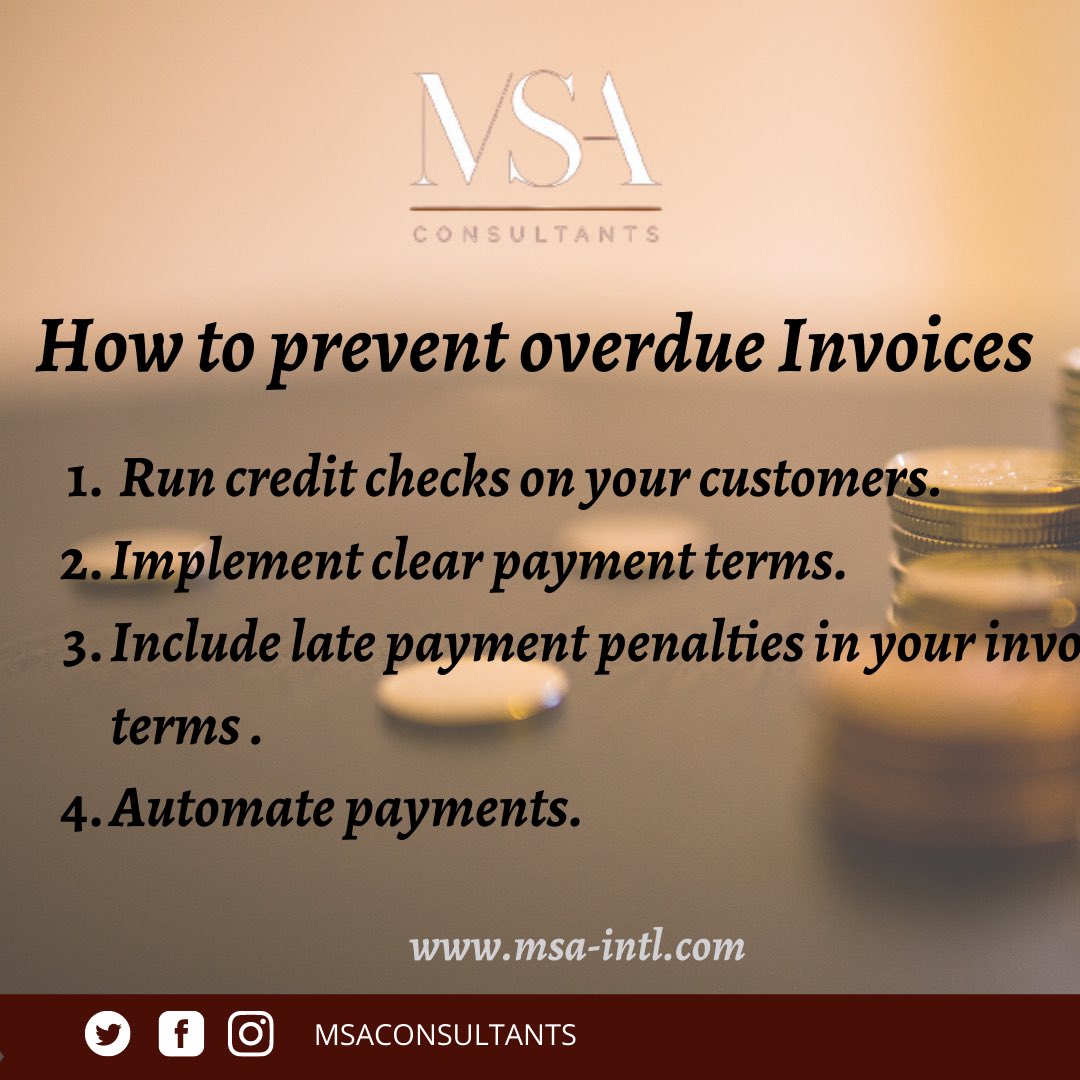 MSA_Consultants's tweet image. Avoid business debts at a cost.

Visit our website for more information or send us a Dm.

msa-intl.com

#msaconsulting #msa #accounting #auditing #consulting #tax #finance #business #account #virtualaccountants #businessrules #friday #accountingtips #bookkeeping