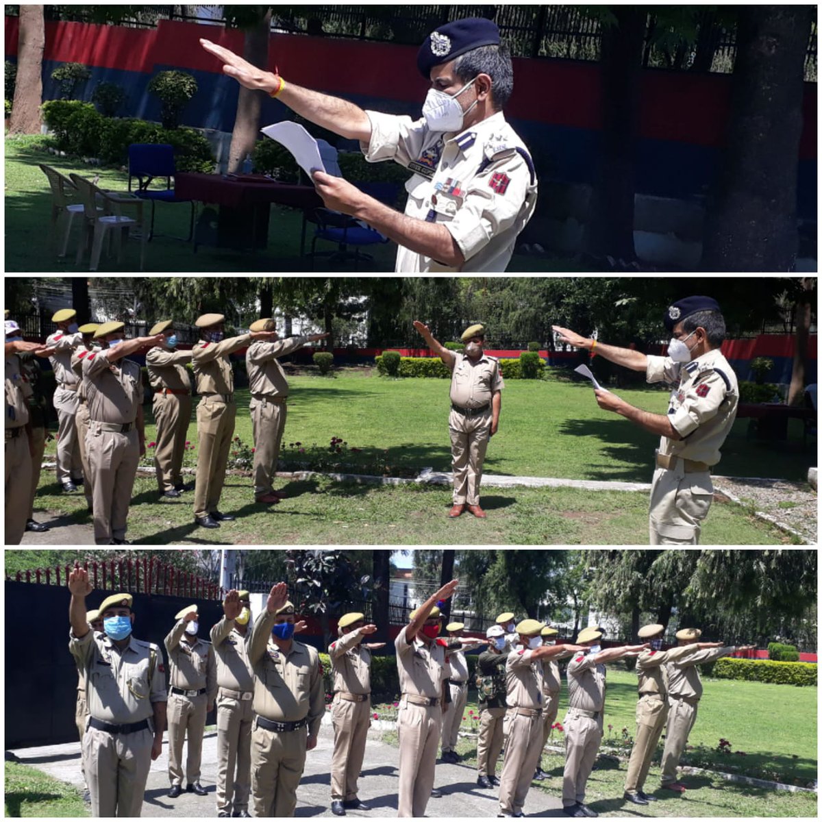 Anti Terrorism Day observed at RPHQ Rajouri. DIG Rajouri-Poonch Range Sh Vivek Gupta administered #AntiTerrorism Oath to officers and officials of RPHQ.