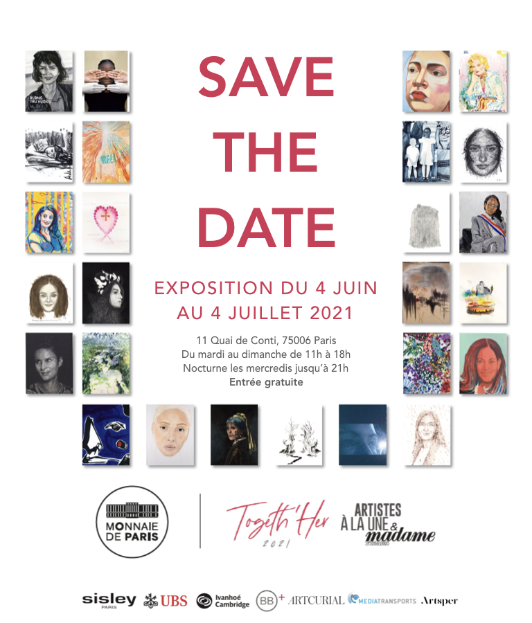 Togeth_Her's tweet photo. #EXPOSITION Nous sommes heureux de vous annoncer les dates de l’exposition "Artistes à la Une / TogethHer 2021" qui aura lieu du 4 juin au 4 juillet 2021 à la @monnaiedeparis ! 
#SaveTheDate
#TogethHer2021
#TogethHerMadameFigaro https://t.co/kmQxhTx82v