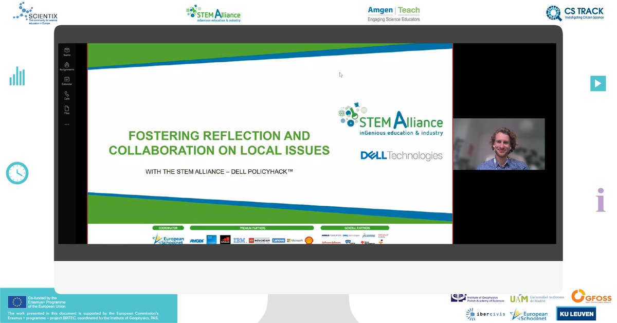 scientix_eu's tweet photo. 🔎Fostering reflection and collaboration on local issues with the STEM Alliance @Dell PolicyHack™ 🤖
#STEM-HLE21
➡️CONNECT https://t.co/M9k3al0Nip
@stemalliance_eu @Amgen @cstrackproject @eu_schoolnet @UAM_Madrid @eellak @gfoss_en @KU_Leuven https://t.co/1yEbDIL74o