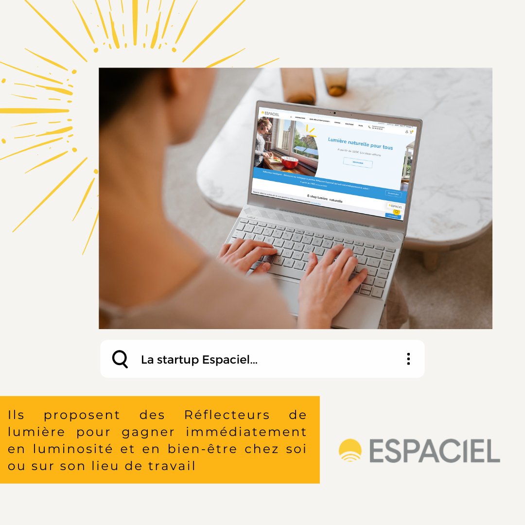 ✨ ZOOM sur @espaciel_sas , #startup accompagnée par le @villagebyca_ndf !

📌 Ils proposent des Réflecteurs de lumière pour gagner immédiatement en luminosité et en bien-être chez soi ou sur son lieu de travail.

swll.to/iFffh