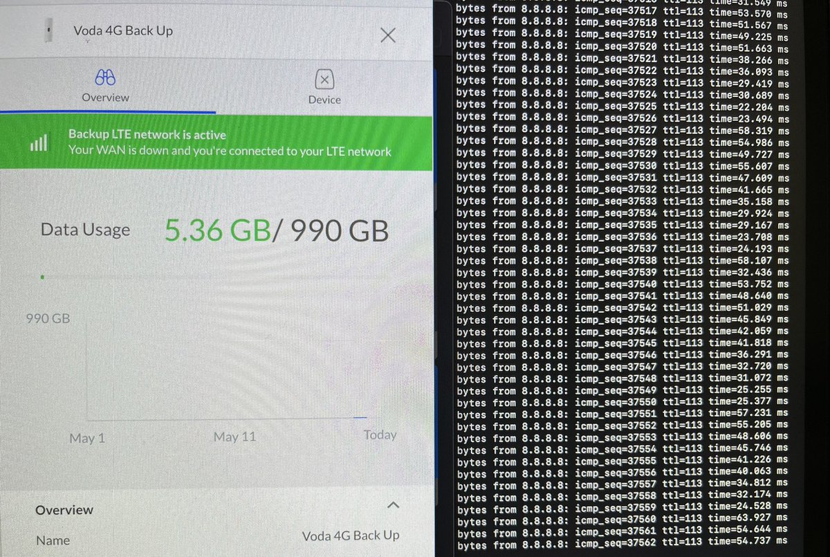Trying the <a href="/Ubiquiti/">Ubiquiti Inc</a> UniFi LTE Pro to give my home network some 4G backup.  Easy to set up, although I already have a UniFi setup, it takes about 10 pings to pick up the slack &amp; inject cellular connectivity into the network, a relatively seamless cut over to 4G.