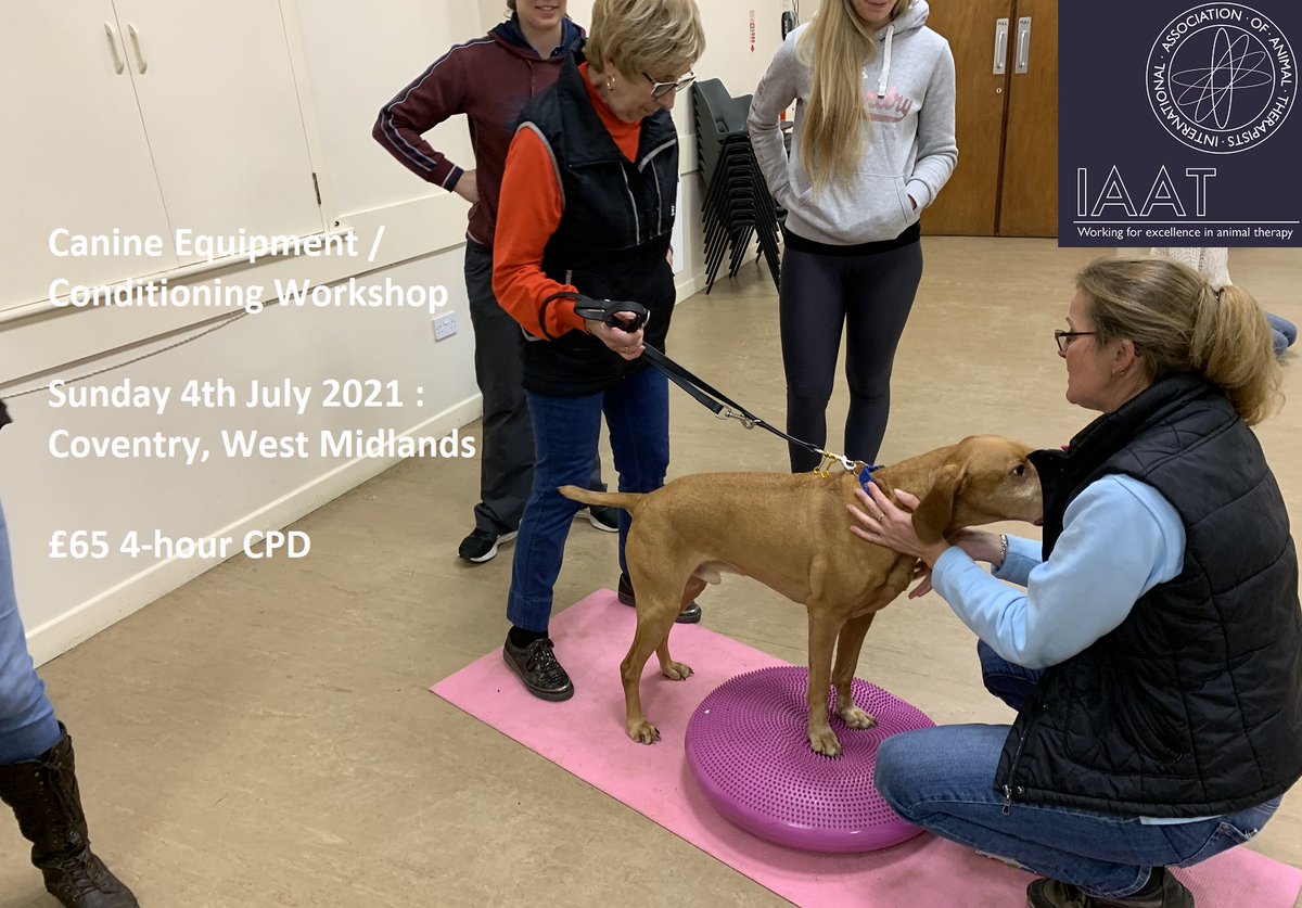 Canine Equipment &amp; Conditioning Workshop with Animal Physio Alan Gardner in #Coventry.
**Book Now: info@iaat.org.uk

iaat.org.uk/cpd/251/canine…
#animaltherapy #CPD #canine #trainingday