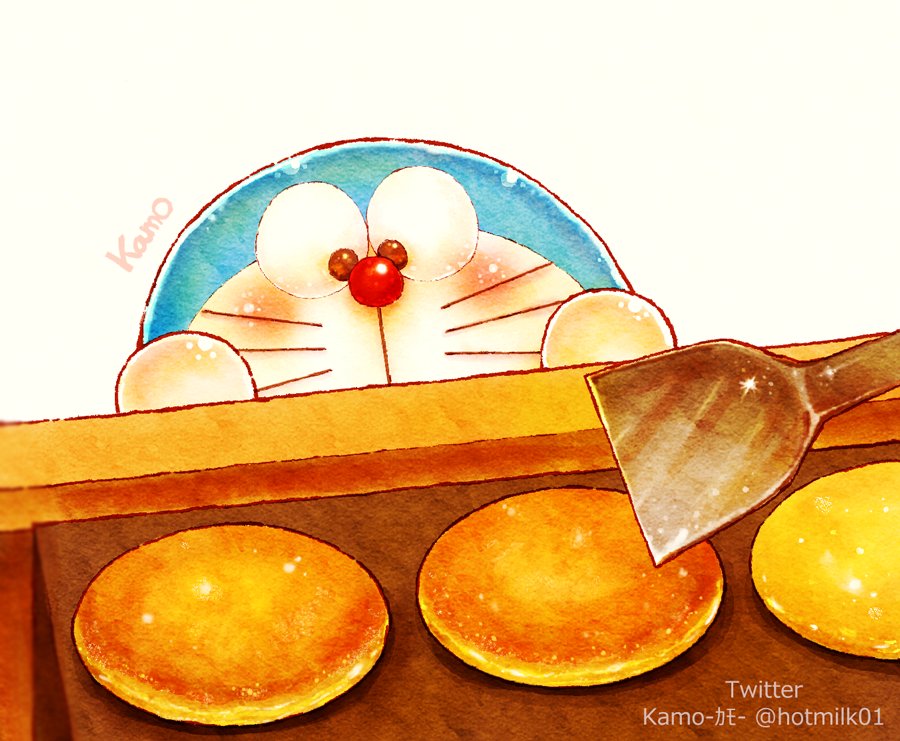 Twitter 上的 Kamo 食べ物 動物ｲﾗｽﾄ 1枚目 どら焼きが出来るのをジッと見つめて待つドラえもん 2枚目 焼色にドキドキな ドラえもん 3枚目 餡子だっ 期待でいっぱいのドラえもん 4枚目 ワーイ 待ってましたー なドラえもん ドラえもん 食べ物イラスト T