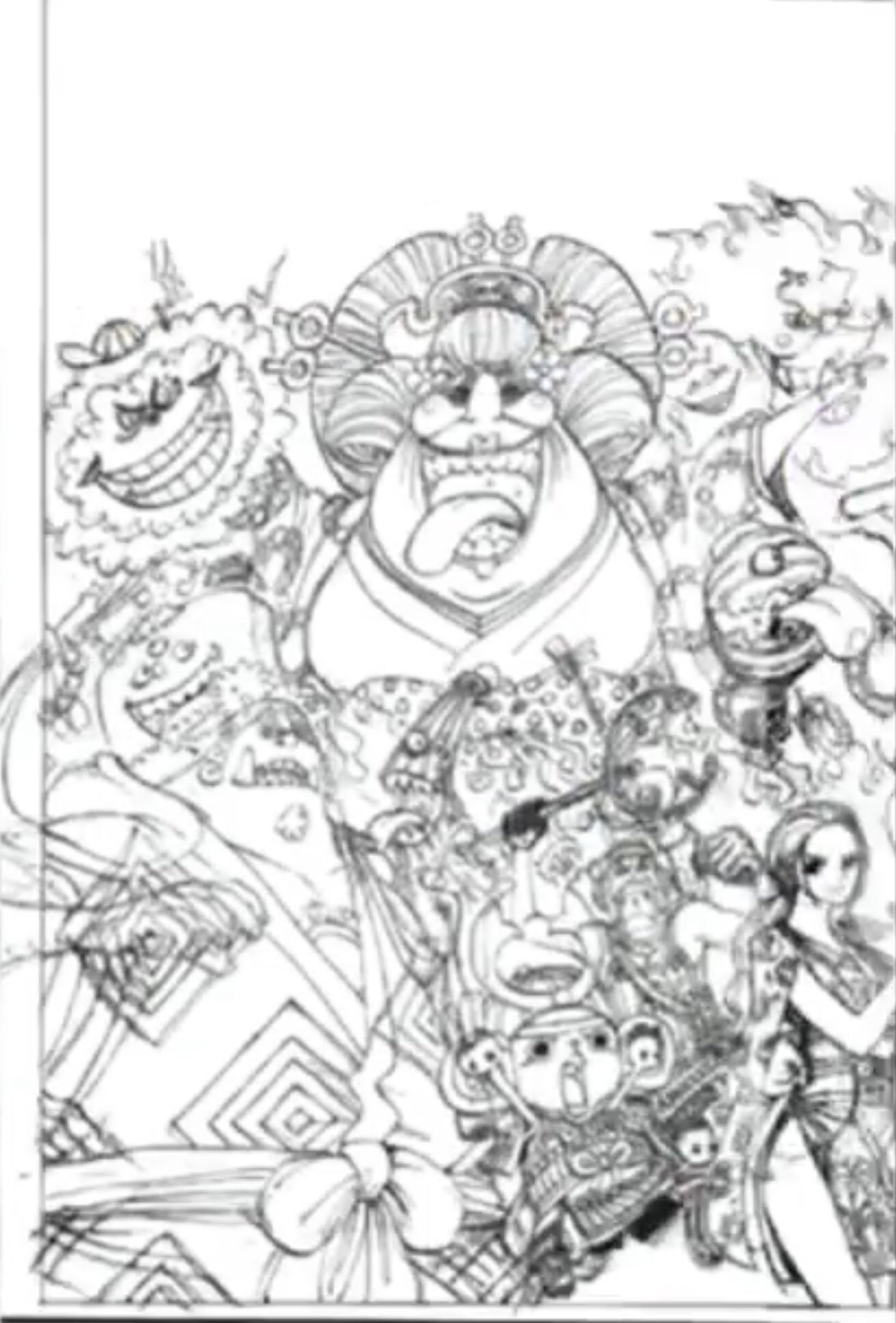 Sergio Redon Boceto Y Version De Prueba A Color De La Portada Del Volumen 99 De One Piece Las Portadas De Los Volumenes 99 100 Y 101 Formaran Una