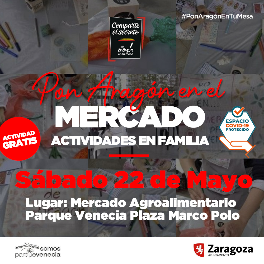 ¡Mañana es día de mercado agroalimentario en #ParqueVenecia, #Zaragoza! 
Os recordamos que tenemos talleres infantiles para los peques, previa inscripción, WhatsApp 630 420 820 info@ponaragonentumesa.com <a href="/AVParqueVenecia/">Asociación vecinal "Somos Parque Venecia"</a> <a href="/MercadosZgz/">Mercados de Zaragoza</a> <a href="/zaragoza_es/">AyuntamientoZaragoza</a> #PonAragónEnTuMesa
