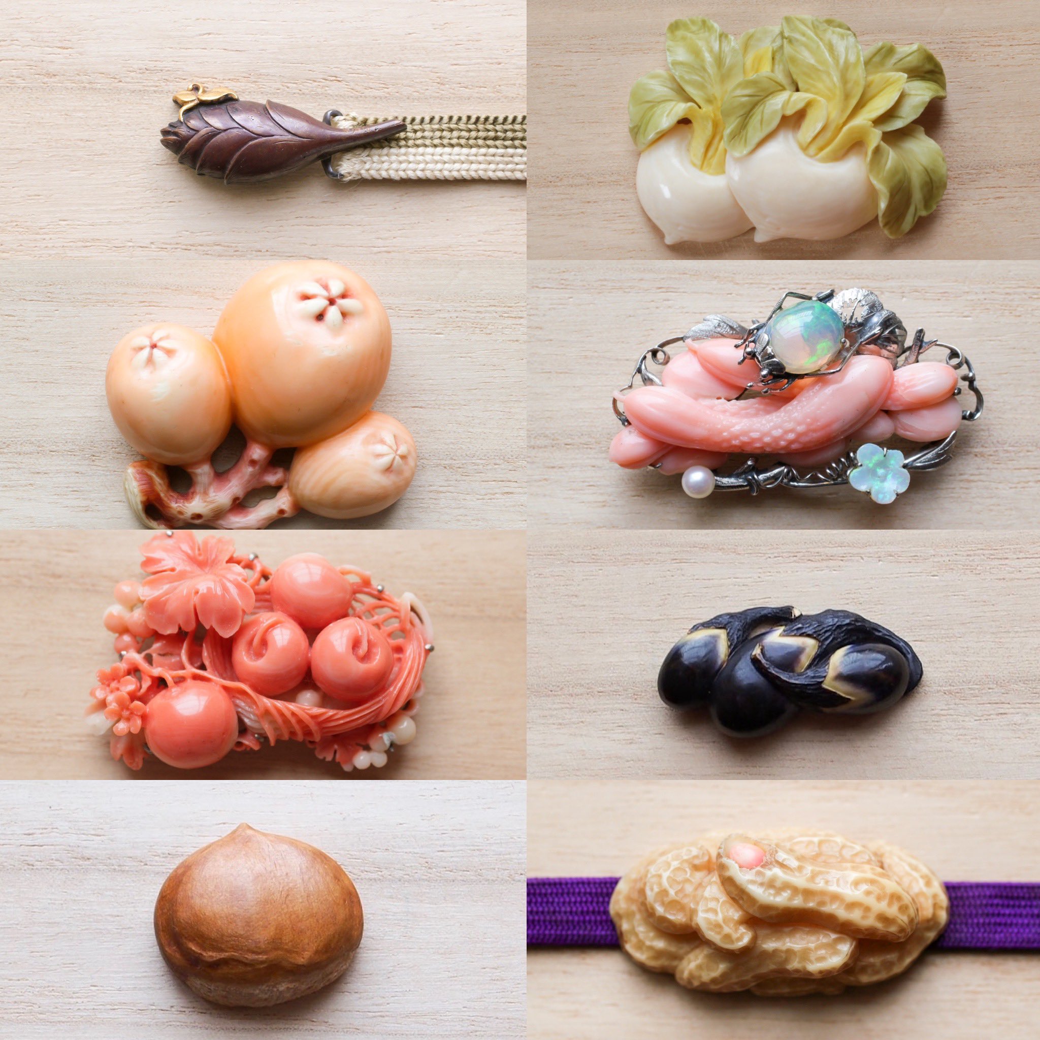 アンティーク 帯留 彩色 牙？ 銘あり 【公式通販】