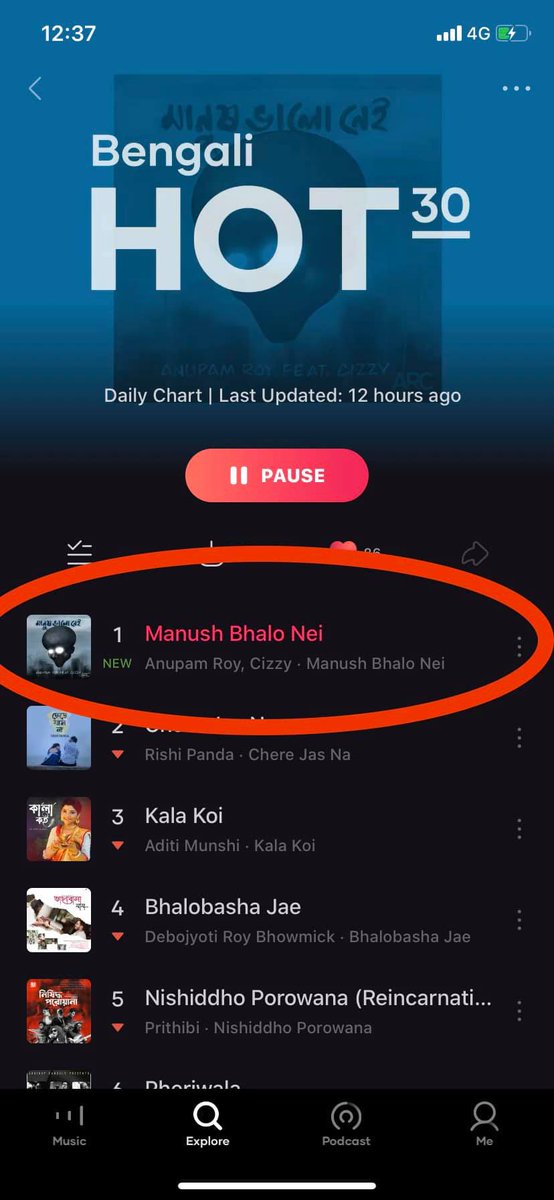 ArinBDas's tweet photo. #ManushBhaloNei by #AnupamRoy &amp; #RounakChakraborty No1 in Bengali chart on #Resso 
eagerly waiting for the video !
Strange Truth ! Absolutely spot on ! @aroyfloyd @CizzyOfficial  love love love .. https://t.co/x0Vz9Do9Py