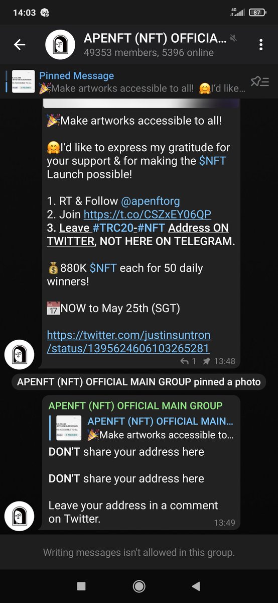 MostafaKabiri6's tweet photo. @justinsuntron @apenftorg TDmb99w3SggVpSmz9coHiZAXMUGepqgvAH https://t.co/SkGqINMurF
