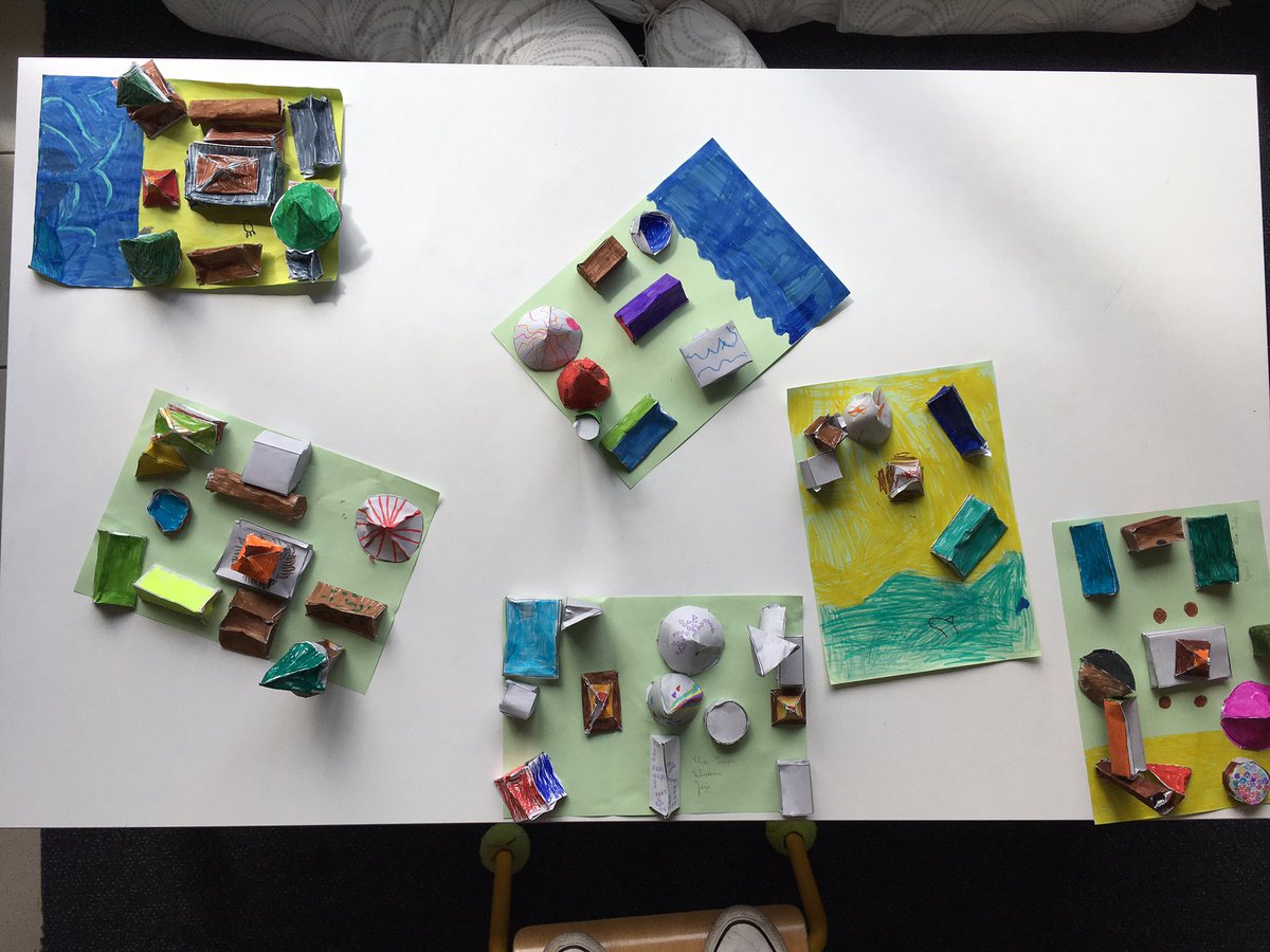 Chaque équipe a imaginé son camp sur l île .... à partir de l fabrication de solide.