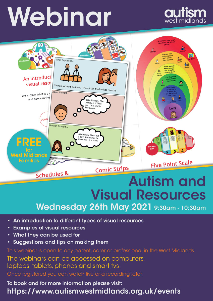Next week <a href="/autismwestmids/">Autism West Midlands</a> are running a FREE webinar for parents and professionals in the West Midlands, focusing on visual supports for children and young people with Autism. What a brilliant opportunity!!! 
Check out their website for more information &amp; how to book!