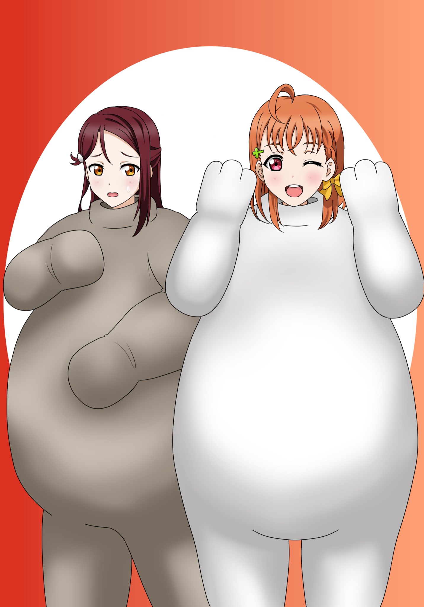 Rideark Skeb募集中 高海千歌ちゃんと桜内梨子ちゃんにそれぞれの飼い犬 千歌 しいたけ 梨子 プレリュード の顔出し着ぐるみ T Co S8kmijh6bm Twitter