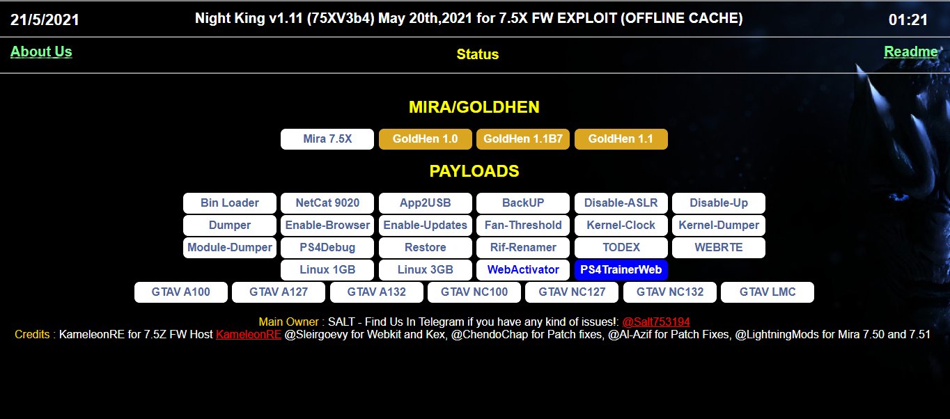 SALT on X: 👑 Night King for 7.55 fw host updated : 🌀 changelogs : ✓  Added sleirsgoevy latest Jailbreak modification (Retry the exploit on  known-recoverable failures) ✓ Added GTAV mods