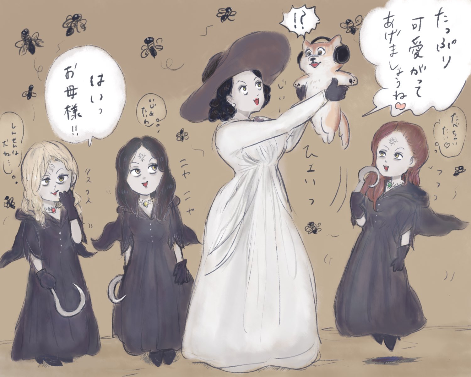 تويتر もっち على تويتر ドミトレスク夫人と三姉妹に捕まってピンチな犬だくさん を描いてみた 汗だくさんがバイオハザードヴィレッジを初見プレイしてます 面白いです 前半 T Co Owiuwjvs9k 後半 T Co Yicczxupdo 汗だくさん バイオ