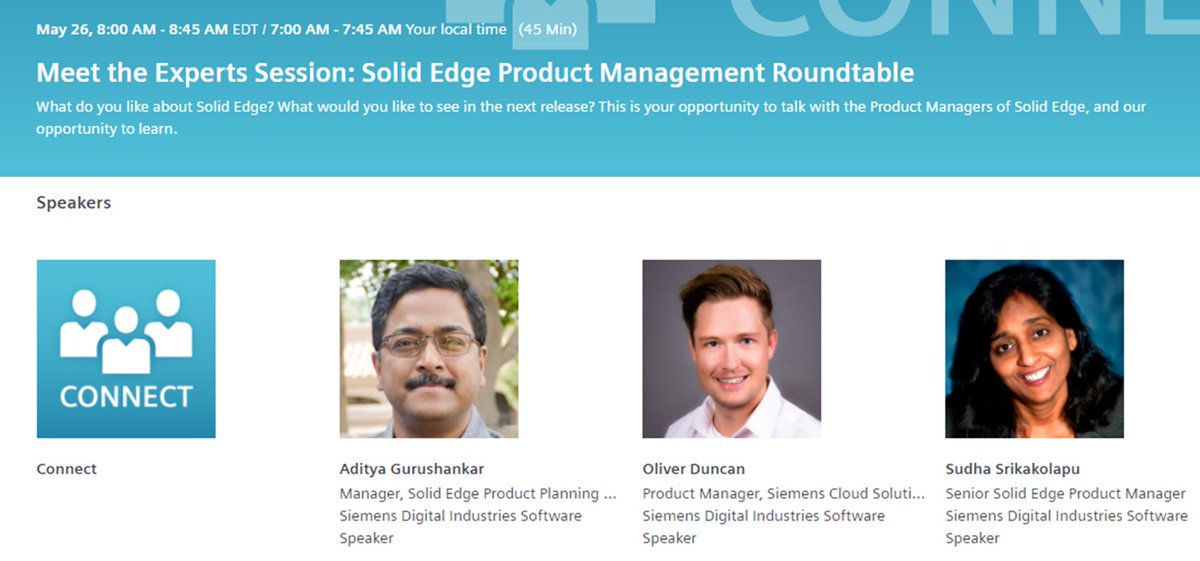 Have you registered for the Siemens Realize LIVE and User2User event next week? Come and join this roundtable session to tell us what you'd like to see in the future of mainstream product design &amp; engineering software... #todaymeetstomorrow #siemens lnkd.in/dpvyEHF