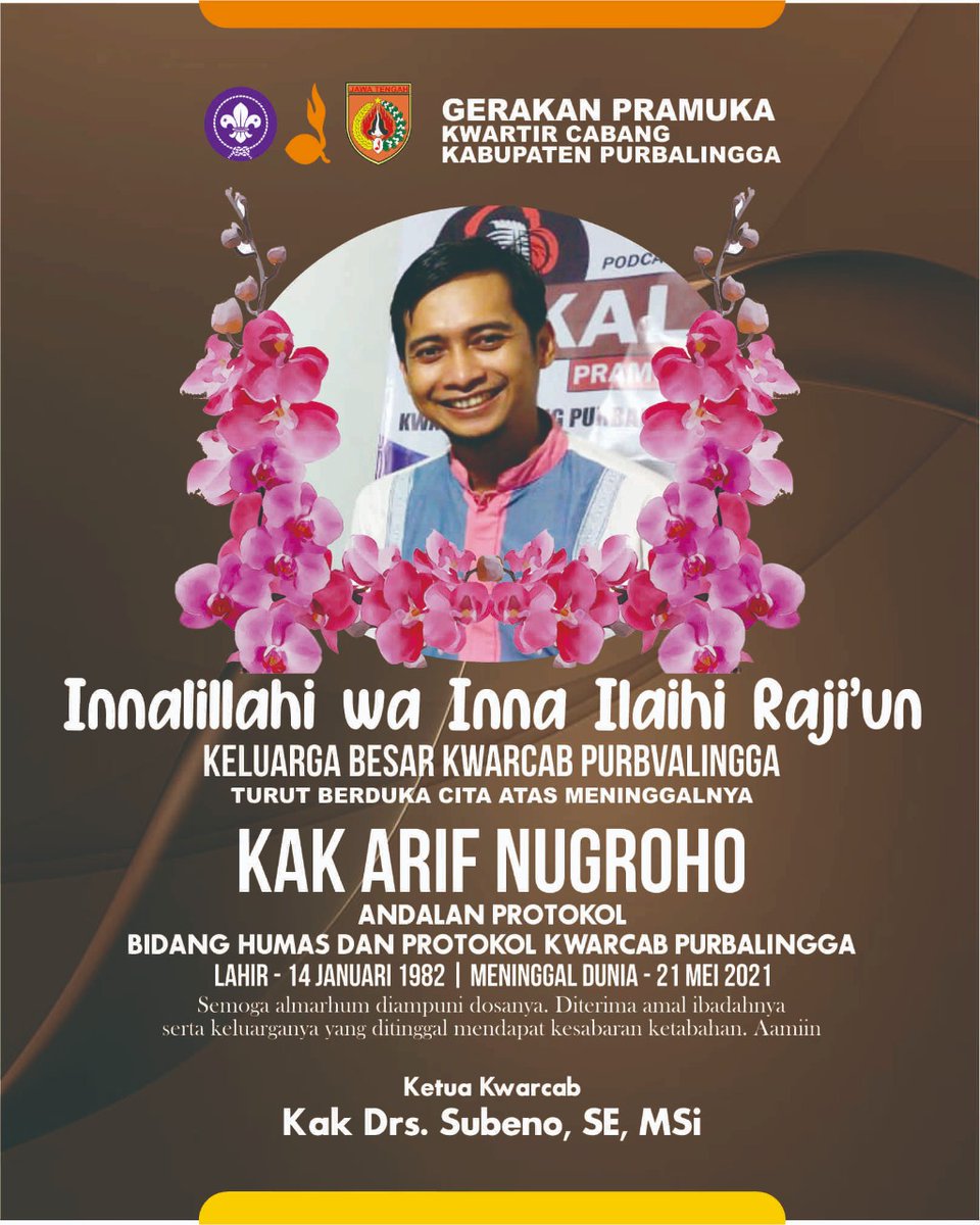 massanjar_'s tweet photo. Innalilahi wainnailaihi rojingun.

Selamat tinggal kak Arif Nugroho

@Pramuka_Jateng @kwarnaspramuka https://t.co/TDxXNFSEF0