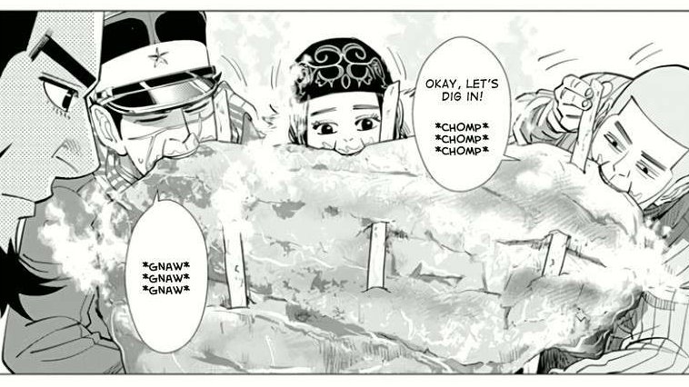 golden kamuy is a good read if you like dungeon meshi but also, somehow, against all odds, weirder than dungeon meshi 