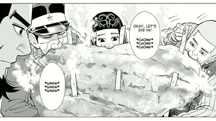 golden kamuy is a good read if you like dungeon meshi but also, somehow, against all odds, weirder than dungeon meshi