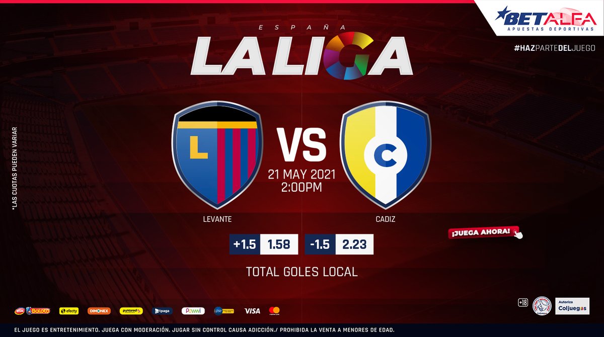 BetAlfaCo's tweet photo. ¿Qué opinas? ¿#LaLiga ya está definida? Mientras tanto #Levante 🆚 #Cadiz
•
#Apuestas #apuestasdeportivas #apuestasonline #apuestascolombia #Apuesta https://t.co/lCfeIP5GbB