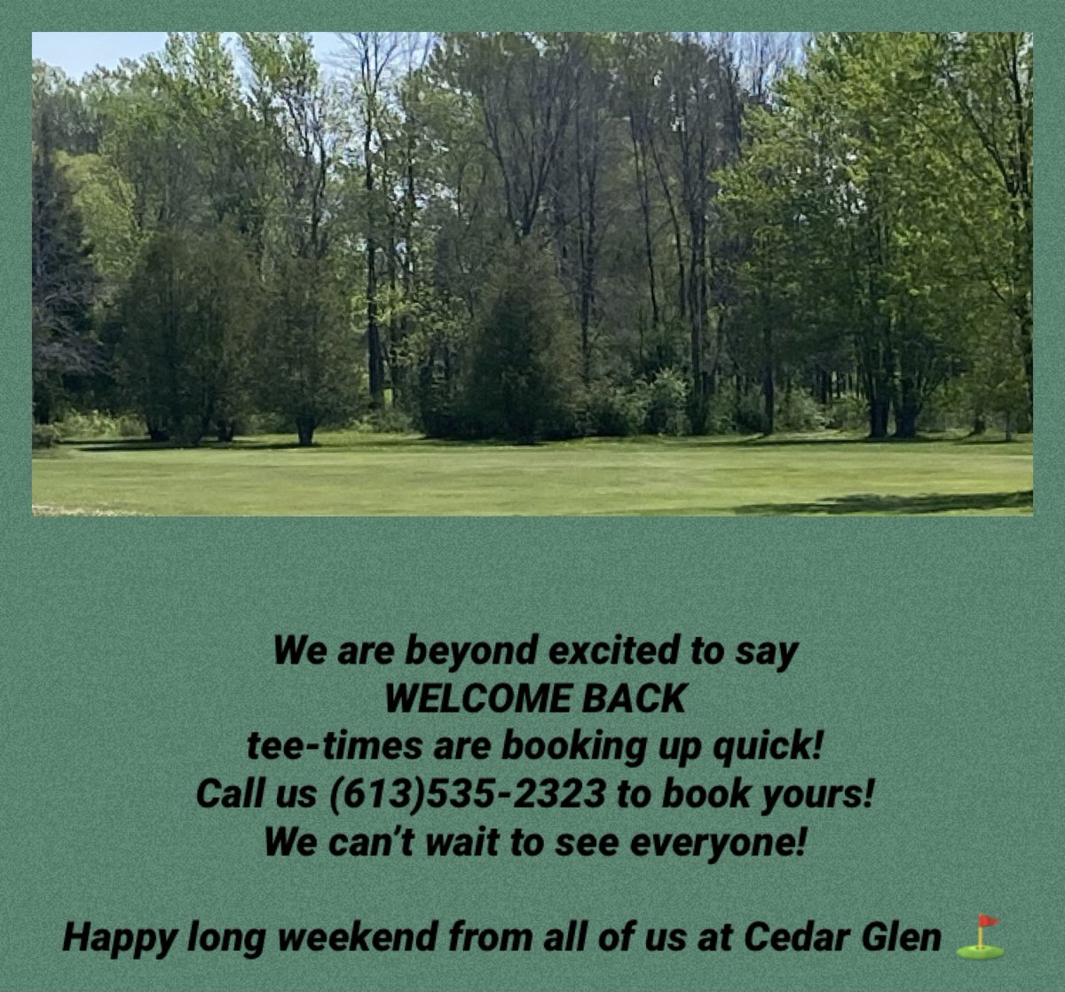 Cedar Glen Golf (@cedarglen1) on Twitter photo 