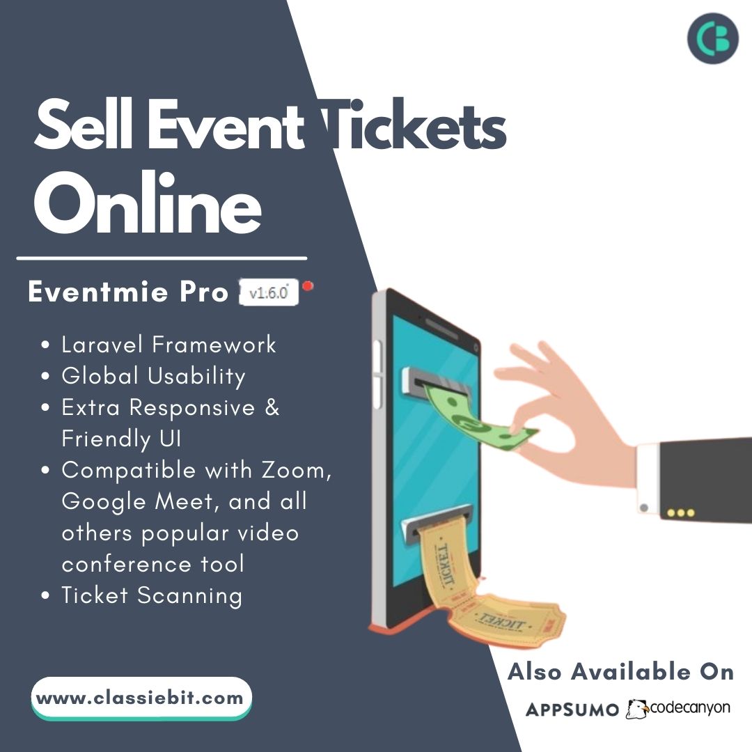 classiebit's tweet photo. Don't let attendees get distracted by other over-price events #ticketselling platforms. With Eventmie Pro, you can set up your event instantly for only $49 and start selling event tickets online.
Visit us: https://t.co/PYdqUkql3n
#onlineevents #eventmanaging #VirtualEvents https://t.co/BBslGMDj4O