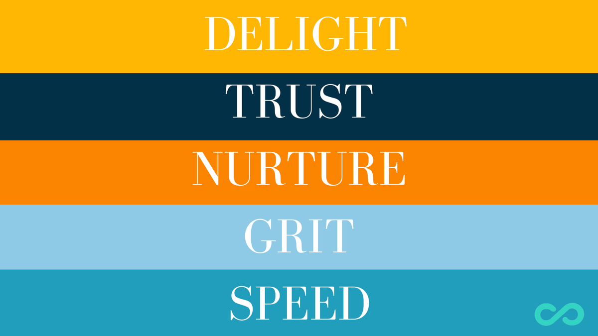 OnLoop's tweet photo. #Values. They're the lifeline of a company, and at OnLoop, we take ours very seriously. Delight. Trust. Nurture. Grit. Speed. These fives core values are what drive us as a team and as a product. A #thread. https://t.co/GLkLM0XExV