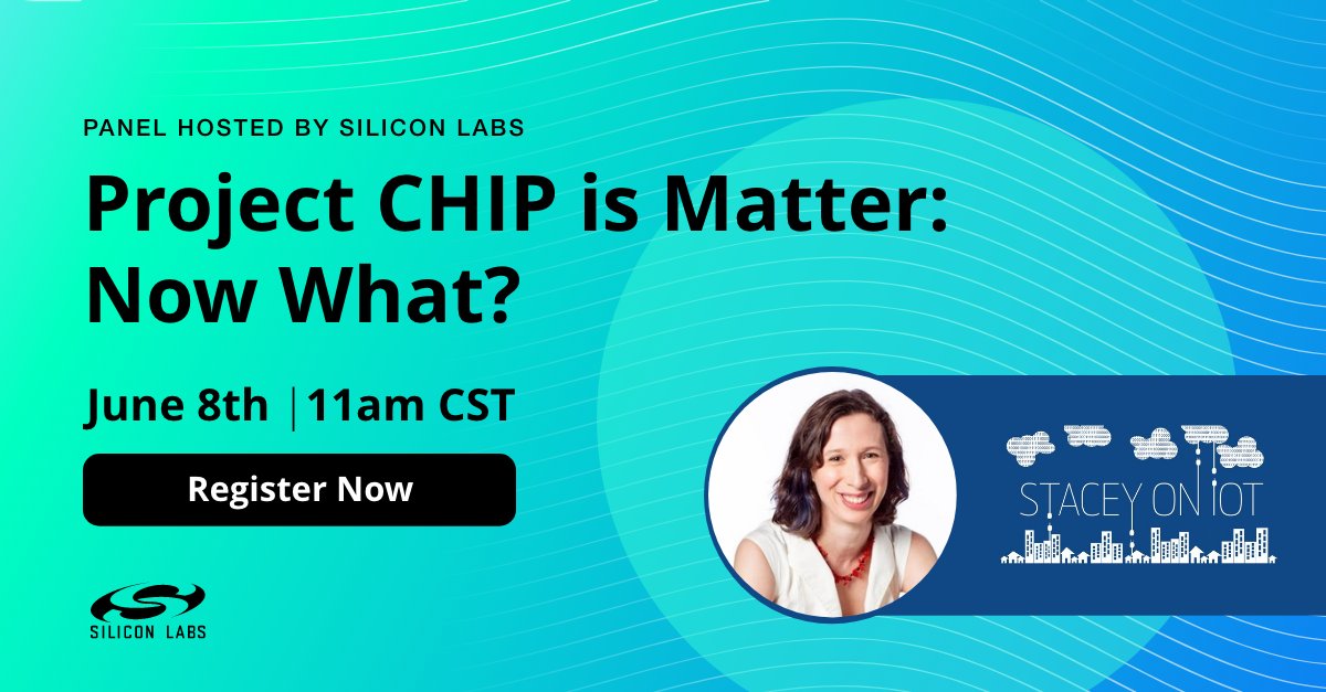 siliconlabs's tweet photo. Have a listen 🎧 to @gigastacey's new podcast, Google decides Matter matters: https://t.co/wpoNwDbohb
For more news on Matter, join the upcoming panel she's hosting on June 8: https://t.co/79zndfE7Kl #buildwithmatter #GoogleIO #ProjectCHIP #IoT https://t.co/Rgi2F2dUEj