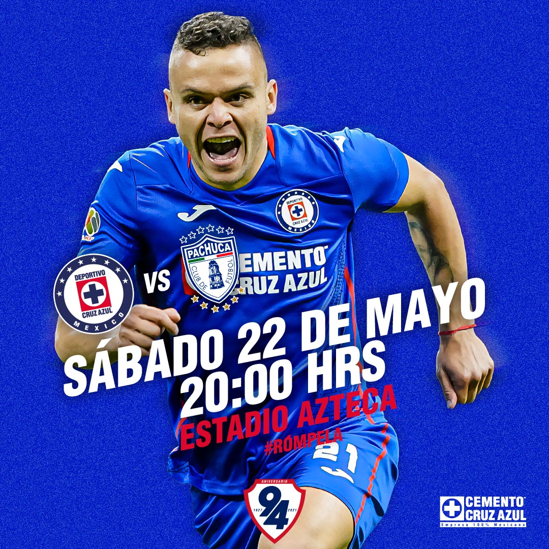 CruzAzul's tweet photo. 🏆 @LigaBBVAMX
⚽️ Semifinal (Vuelta)
🆚 @Tuzos
🏟 @EstadioAzteca
📆 22 de mayo
⏰ 20:00 horas

#Rómpela https://t.co/NZqUyKLNwB