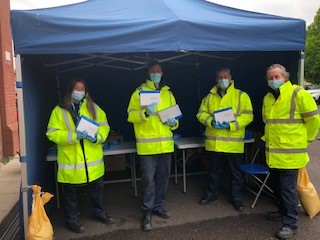 NHSGGC's tweet photo. Lots of smiles at Glasgow Central Mosque, despite the rain!
 
We want to thank people in the south side of Glasgow (G41/G42) for coming forward when called – turnout's been really high.
 
Pls come along when called – it'll help keep you, your family and your whole community safe! https://t.co/7tIJtigvwx