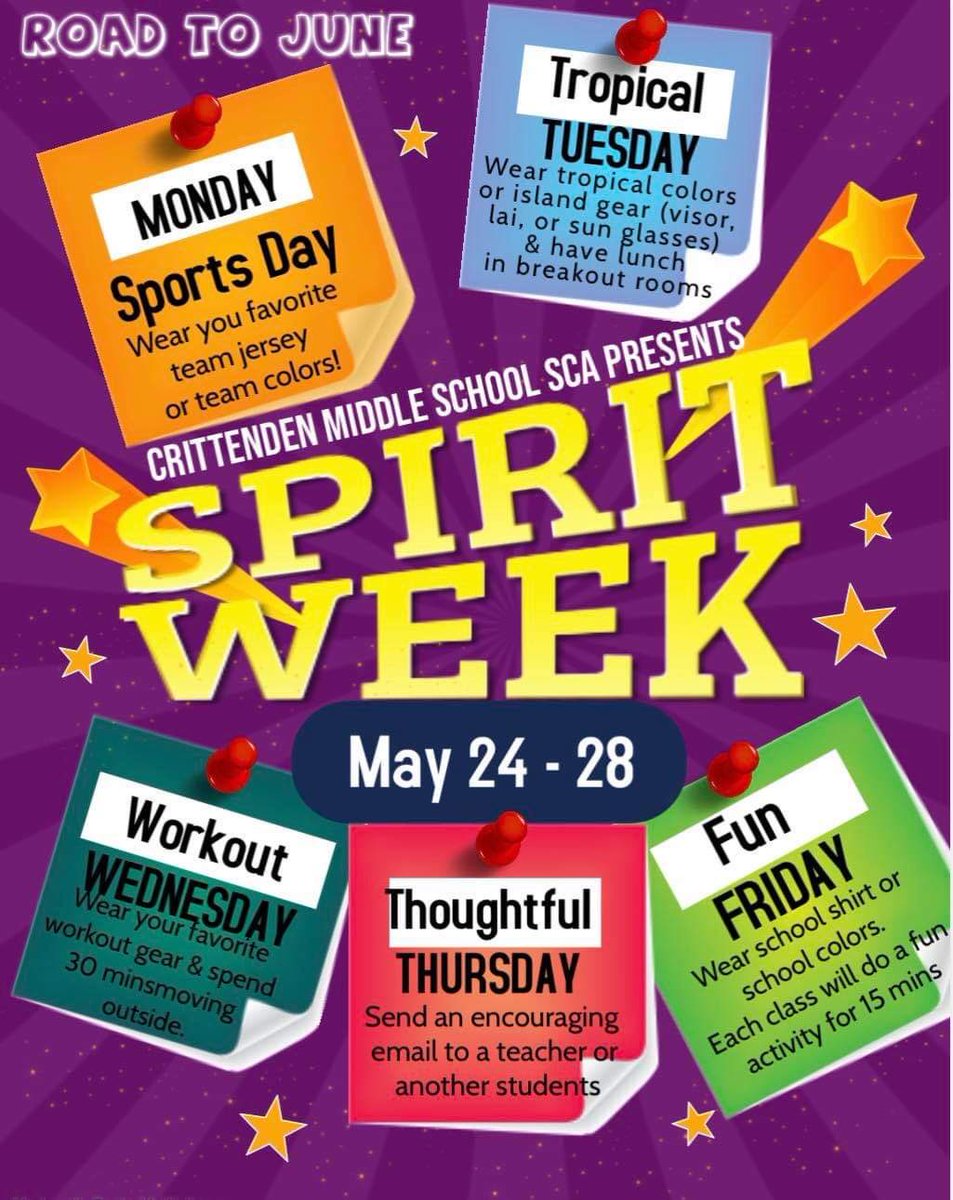 Spirit week is happening next week! #roadtojune #StrongerTogether