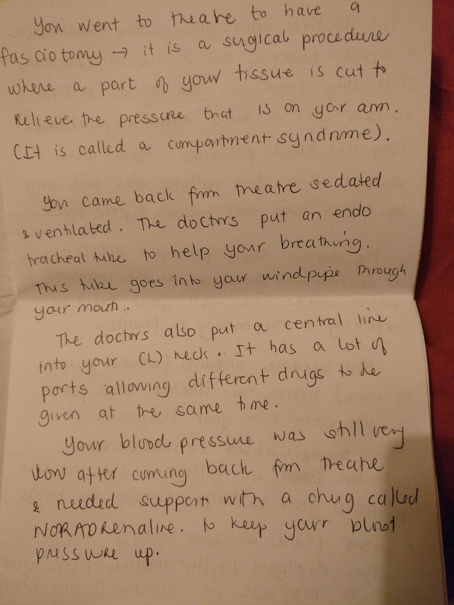 ChrisBaileycnio's tweet photo. 6 years ago today, I was rushed into Southmead ICU with sepsis and compartment syndrome. Feels like a life time ago. I and my family  received amazing care from everyone there. Little things make a difference. Here's a diary a nurse wrote for me when I was in a coma. https://t.co/T8KwApgfZ2