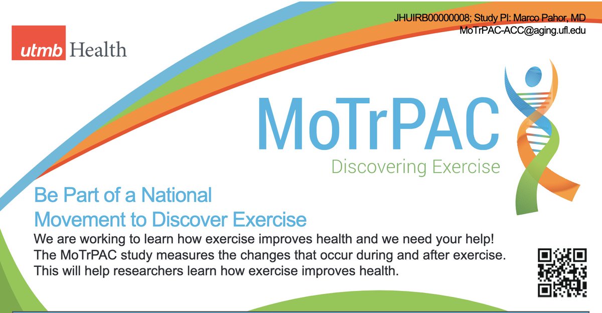 UTMB_RehabSci's tweet photo. We are working to determine how physical exercise benefits you on a personalized, molecular level. Weβre looking for WOMEN 18 years of age and older who have been cycling regularly for a minimum of one year. Participants can earn up to $800.
#MoTrPAC #CeRPAN https://t.co/F1tkrQlRE2