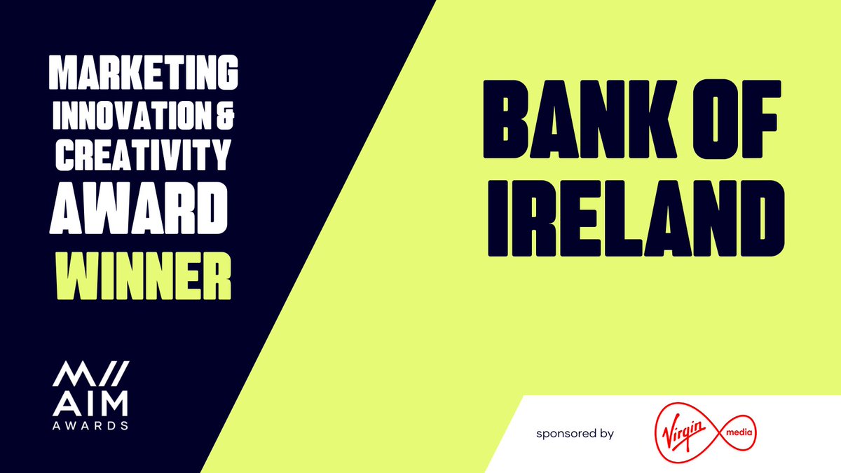 Congratulations to <a href="/bankofireland/">Bank of Ireland</a> the winners of this year’s Marketing Innovation &amp; Creativity Award #AIMA21