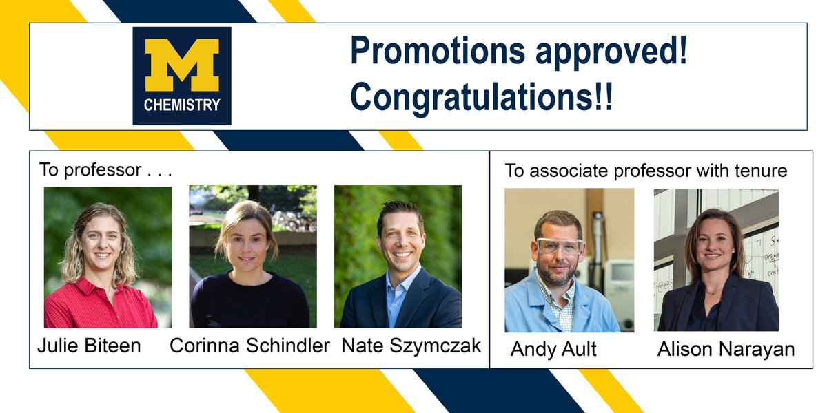 Congratulations to Julie Biteen, Corinna Schindler, Nate Szymczak, Andy Ault, Alison Naryan on being promoted