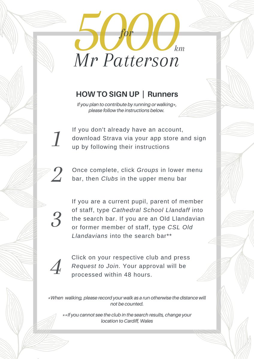 Following the suggestion from several Old Llandavians and members of staff to organise a fundraiser in memory of Mr Patterson, we would like to share the details of '5000 for Mr Patterson'. Please follow the link for further details: bit.ly/3fH2lgm
