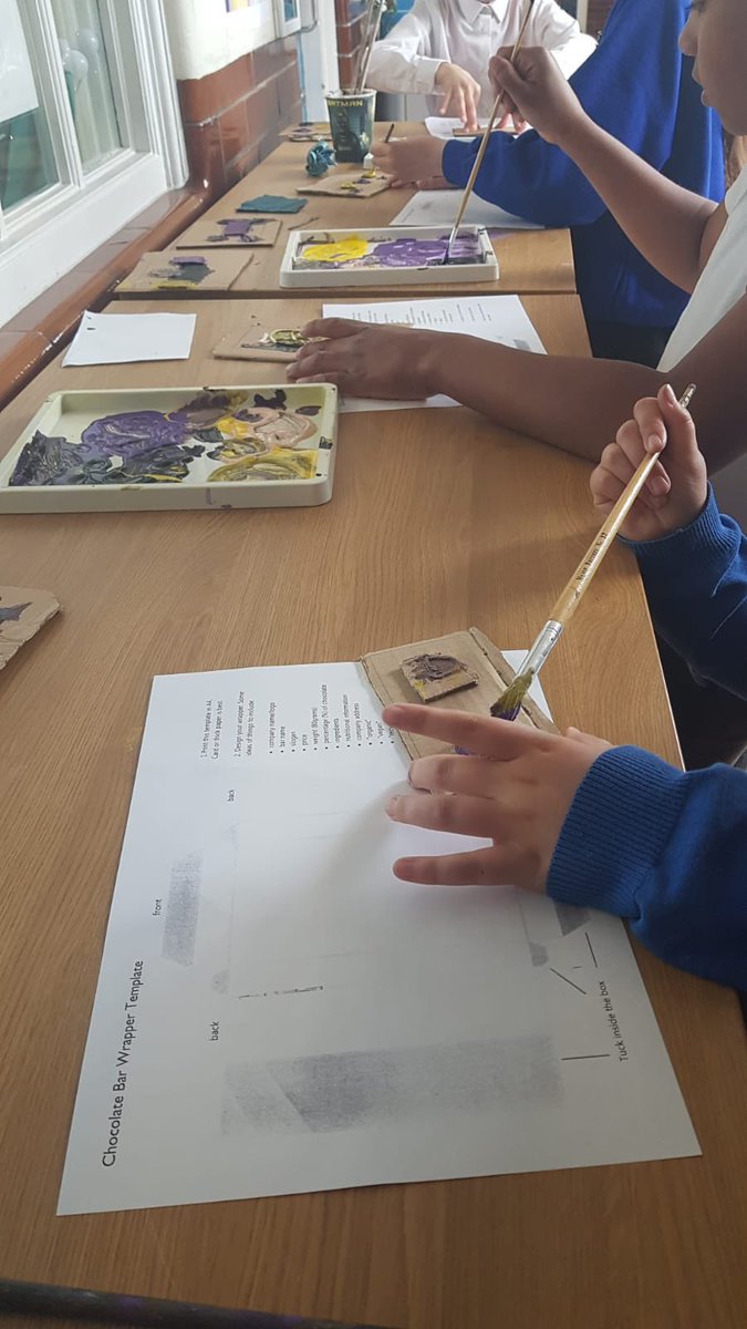 Ashwoodspencer4's tweet photo. We have been busy using our new skill of printing to make our chocolate wrappers. @satrust_ https://t.co/amuVfSZSp8