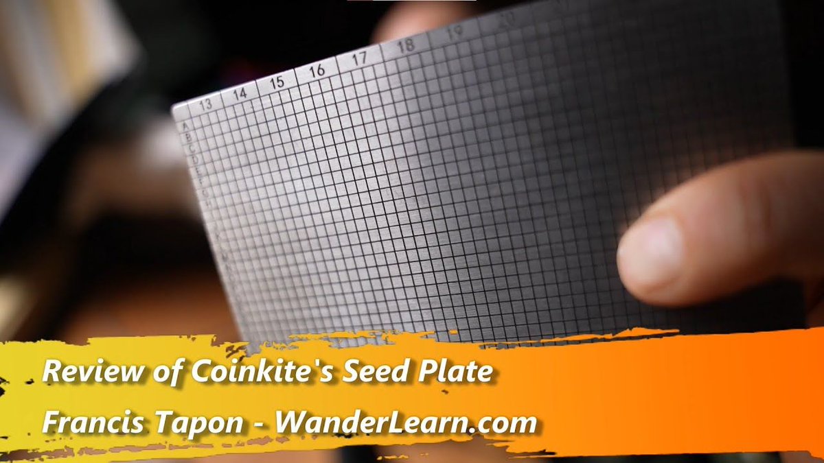 ftapon's tweet photo. I need 1 more view to make this video have 1,000 views.
It's about @Coinkite's #SEEDPLATE - A Metal Plate to Preserve Your Bitcoin/Crypto Seed Phrase https://t.co/XlVSG92bwW https://t.co/ZblT29cAAO