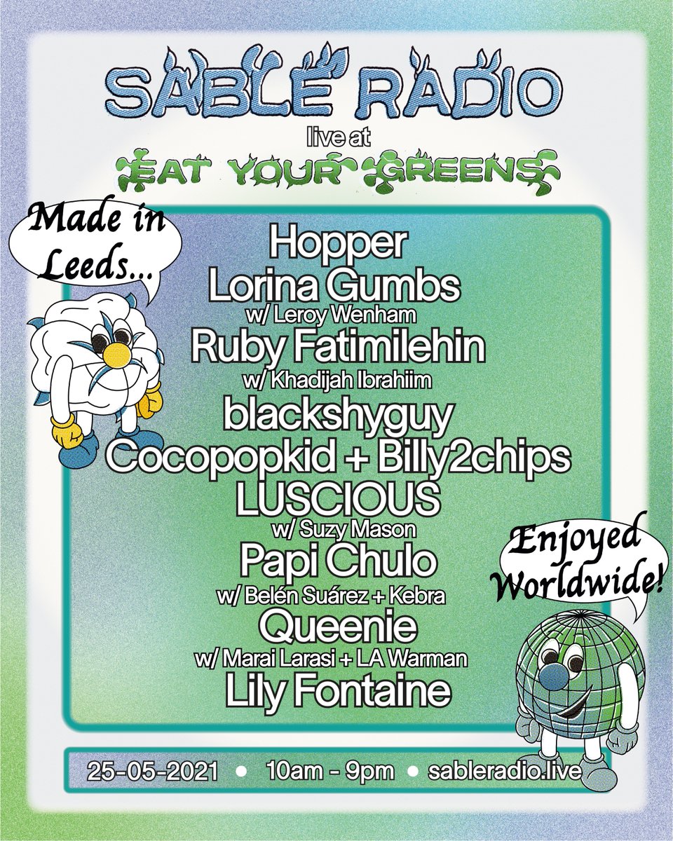 LEEDS 2023 (@leeds_2023) on Twitter photo Made in Leedsπ€Enjoyed Worldwide!
We've got Sable Radio coming to you live from <a href="/EatYourGreensLS/">Eat Your Greens</a> on Tuesday with this killer line-up!
More details released next week. Made in Leedsπ€Enjoyed Worldwide!
We've got Sable Radio coming to you live from <a href="/EatYourGreensLS/">Eat Your Greens</a> on Tuesday with this killer line-up!
More details released next week.