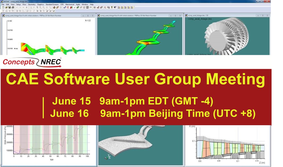 ConceptsNREC's tweet image. Register now to join our CAE User Group Meeting online in June! We&apos;re excited to have presentations from Scania, Dyson, Sierra Turbines and Cadence/NUMECA. See the full agenda here
bit.ly/3bHFqjF
#CAEsoftware  #turbomachinery #AgileEngineeringDesignSystem