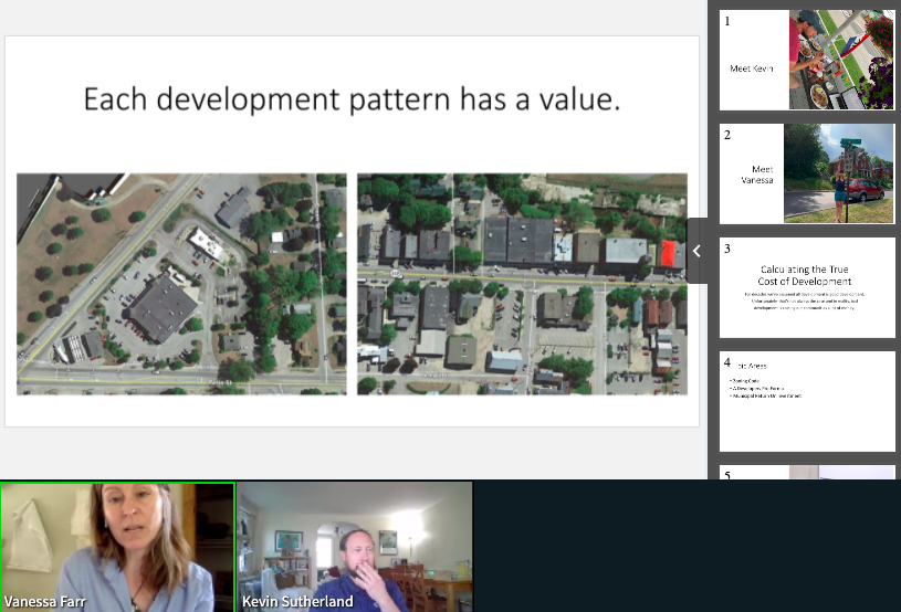 kowyatt's tweet photo. This #elglpopups is my jam: land use *and* dad jokes. Thank you Kevin Sutherland and Vanessa Farr! Join us in the "Cost &amp; Benefit of Development on Municipalities" live right now at https://t.co/pZ0cExwUlQ and on-demand later this afternoon. https://t.co/F3CsIdKxxn