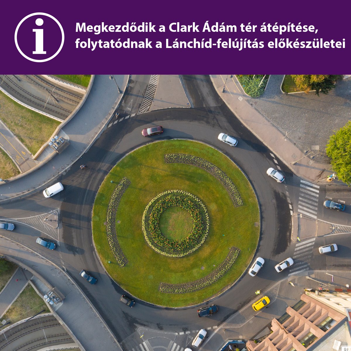 Újabb lépés a Lánchíd felújításában, kedden kezdetét veszi a körforgalom ideiglenes átépítése, melynek során csökken az átmérője. 

Bővebb információ: bit.ly/clarkadam_korf…