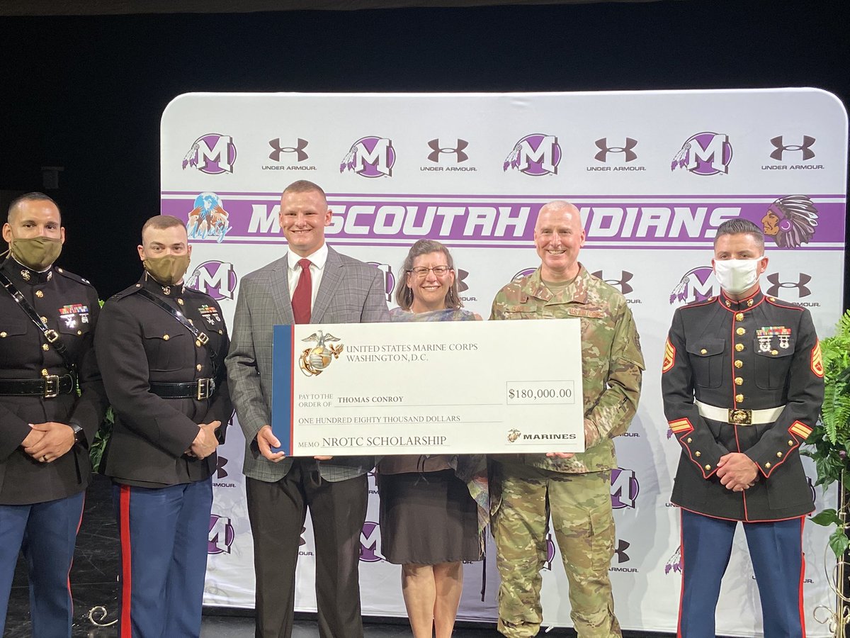 Couldn’t be prouder to stand next to Thomas as he accepts this $180,000 ROTC Scholarship from the <a href="/USMC/">U.S. Marines</a> . Thomas has been a dedicated, influential leader in our Athletic Program. Every ounce of this scholarship was earned and so well deserved.