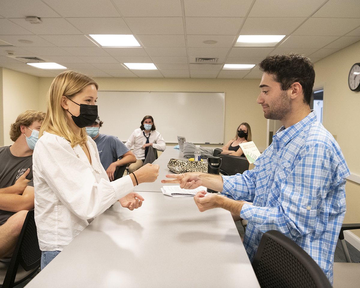 wlunews's tweet photo. "Professor Hill is such an engaging professor, and the other students in the course always offer such interesting perspectives during our seminar discussions. Those in-class discussions are my favorite part of the course." https://t.co/gwT9Lg5UPn. #WashingtonAndLee #WLUSpringTerm https://t.co/L6kjJogQPa