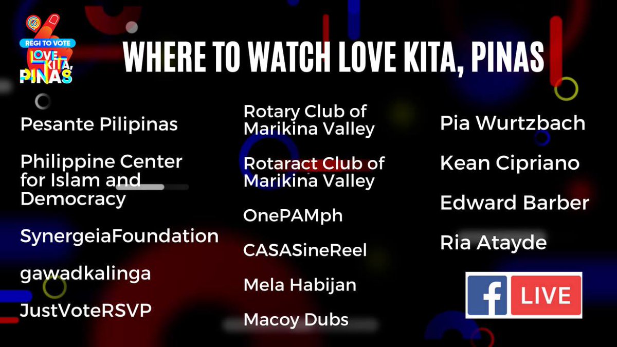 koalisyon22ph's tweet photo. Catch LEA SALONGA (@MsLeaSalonga), PIA WURTZBACH (@PiaWurtzbach), KZ TANDINGAN (@KZofficial), MARIS RACAL (@MissMarisRacal), BGYO (@bgyo_ph), and many more performers and guests will be there too for a night of unity and fun 🇵🇭 Tomorrow, May 22 at 8PM!

#LoveKitaPinas
#RegiToVote https://t.co/7rKAVtl193